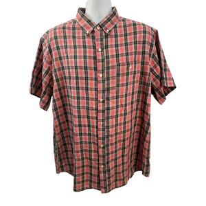 Nike 6.0 Shirt Mens 2XL Gray Red Plaid Short Sleeve Cotton Casual